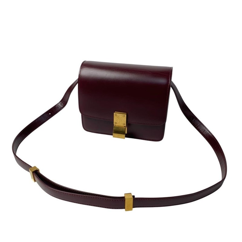 Celine Classic Box Shoulder Bag Bordeaux Used