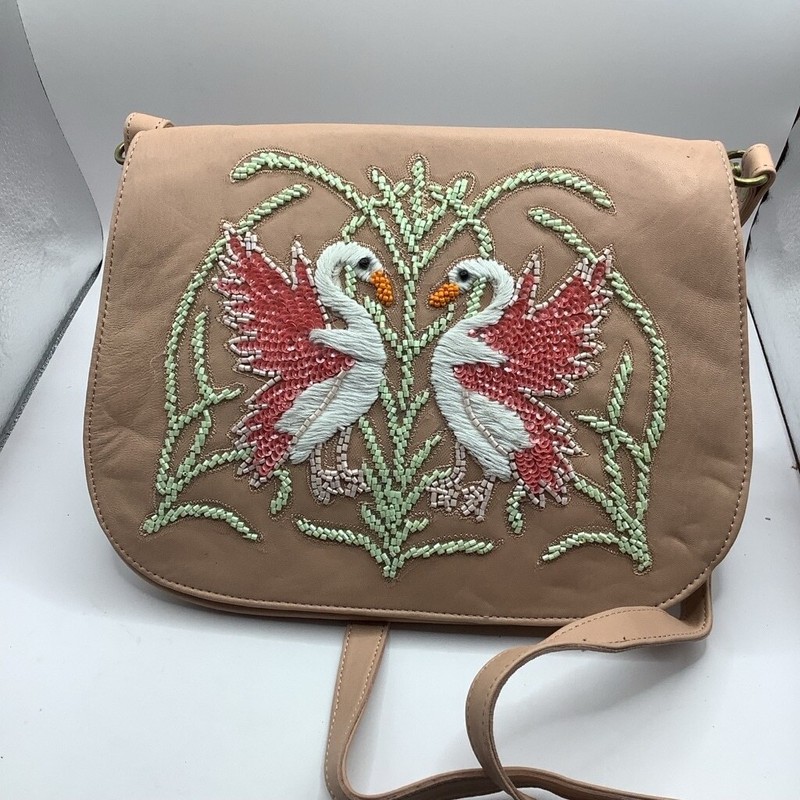 Raj L.A Women’s Beige Crossbody Beaded Bag