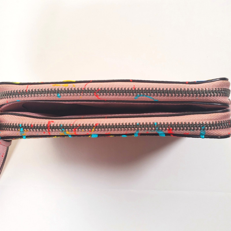 Coach Women’s Leather Clutch Soft Pink Graphic Hand Painted Wristlet "Kira" gallery