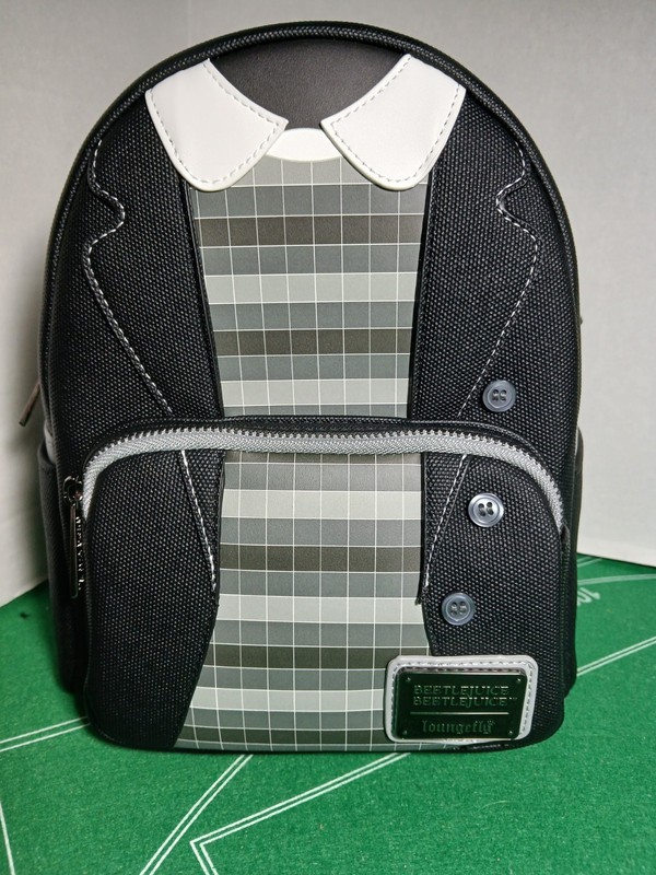 Loungefly Beetlejuice Ghost House Plaid Mini Backpack, Zip, Adjustable Strap