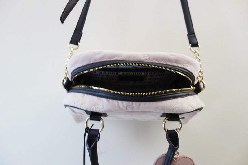 Juicy Couture Vintage Dreams Satchel Size Medium Velvet Dusty Pink Brown NWT! gallery