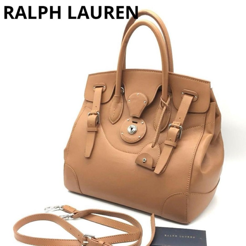 RALPH LAUREN RICKY 33 Handbag Shoulder Bag 2way Soft Leather Brown Auth Used JP