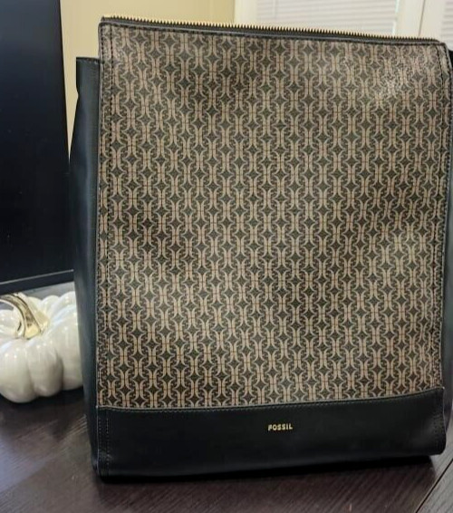 Fossil Elina Large Convertible Backpack Black Brown SHB298501 $330 Retail FS gallery