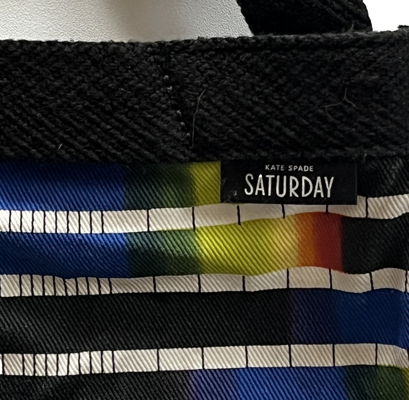 KATE SPADE Saturday Striped Open Cotton Canvas 3 Way Tote Bag Womens gallery
