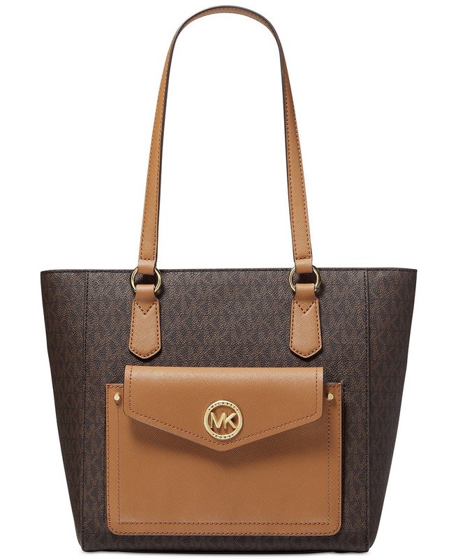 MICHAEL KORS Joey Medium Pocket Tote Bag Brown 38T1G5JT2B