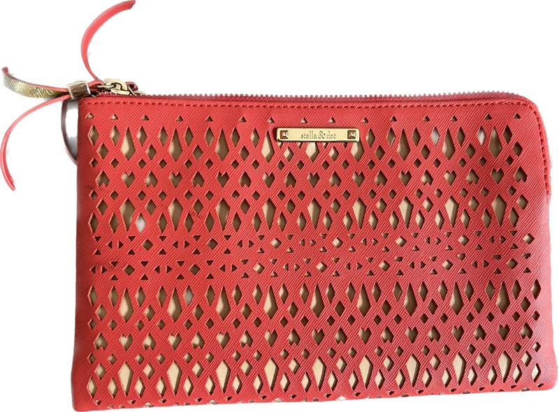 STELLA & DOT “Hello Gorgeous” CORAL GOLD FOLDING CLUTCH WALLET