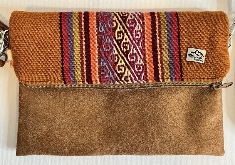 NENA & Co Artisan Clutch Crossbody Bag Brown Multicolor