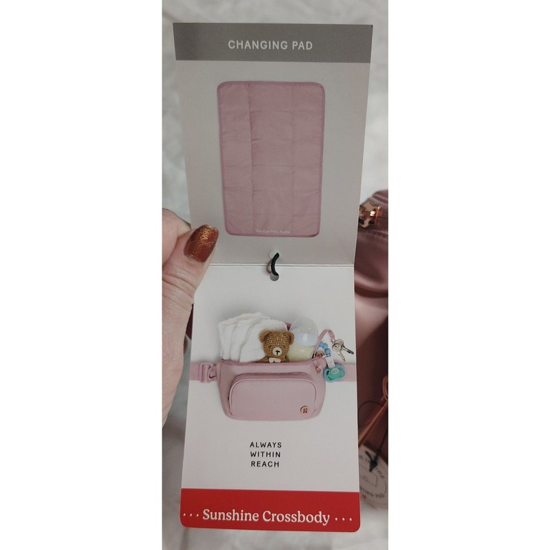NWT Huggies Sunshine Diaper Waist Pack, Pink Crossbody Diaper Bag Changing Pad gallery
