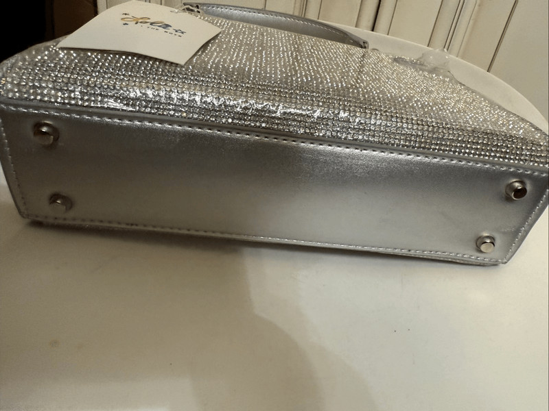 Lola+The Boys Women’s Rhinestone Crystal Dream Evening Purse Silver OS NWT