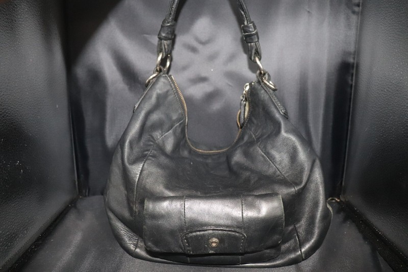 Coach 14783 Kristen Black Leather Convertible Strap Hobo Bag