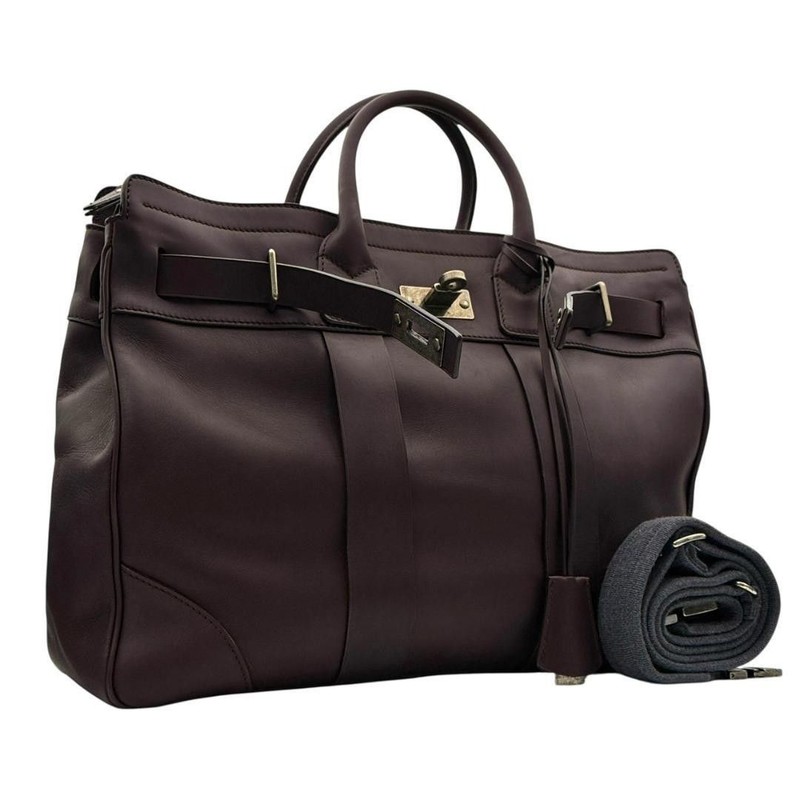 BRUNELLO CUCINELLI Bag: Weekender Dark Brown W40H33D13cm w/strap lock;