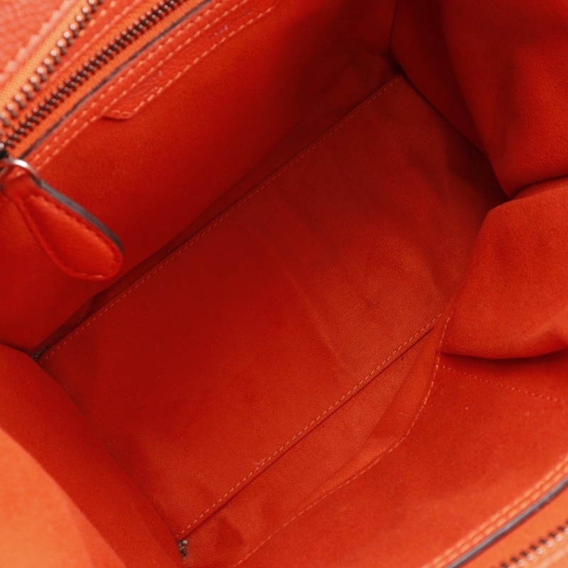CELINE Luggage Handbag Micro shopper Red/Orange leather Women gallery