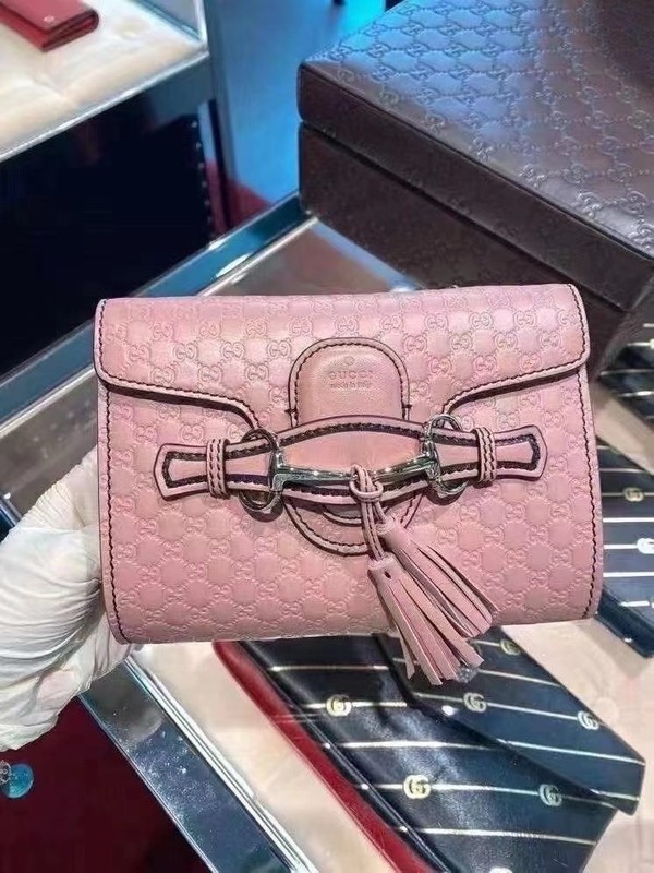 GUCCI Emily ChainShoulder MicroGuccissimaLeather /Pink/New with box.